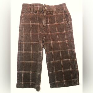 Janie and Jack 6-12mo Brown Plaid Corduroy Pants